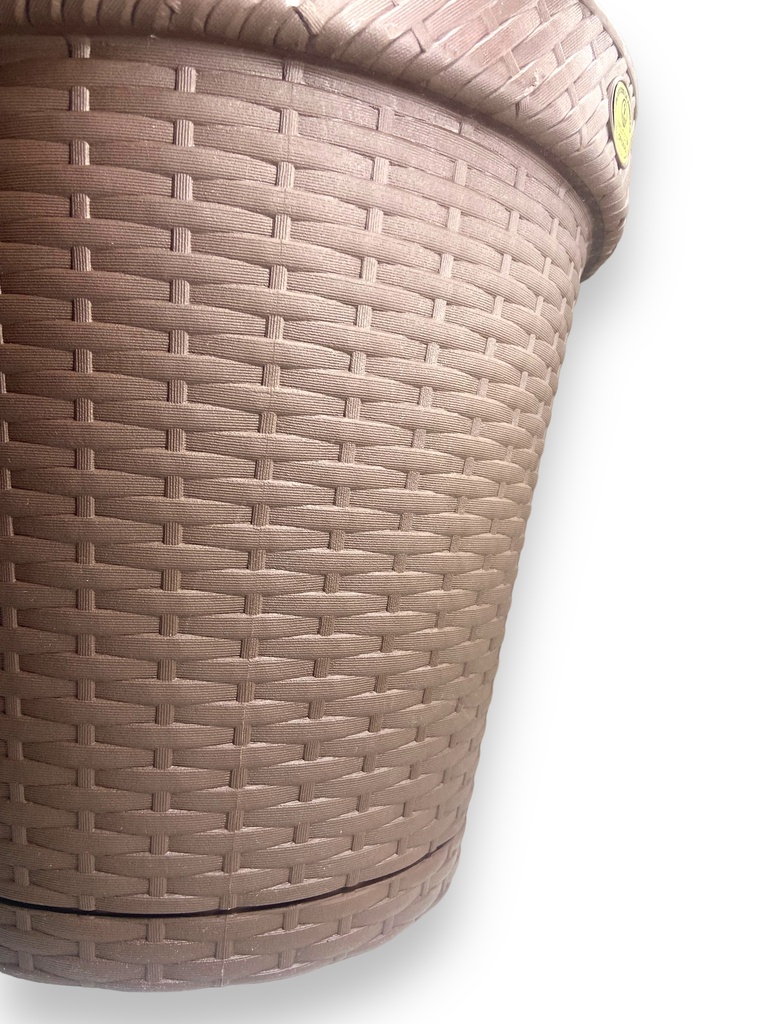 Maceta Ratan Redonda D34.5 Chocolate