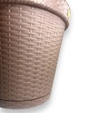 Maceta Ratan Redonda D34.5 Chocolate