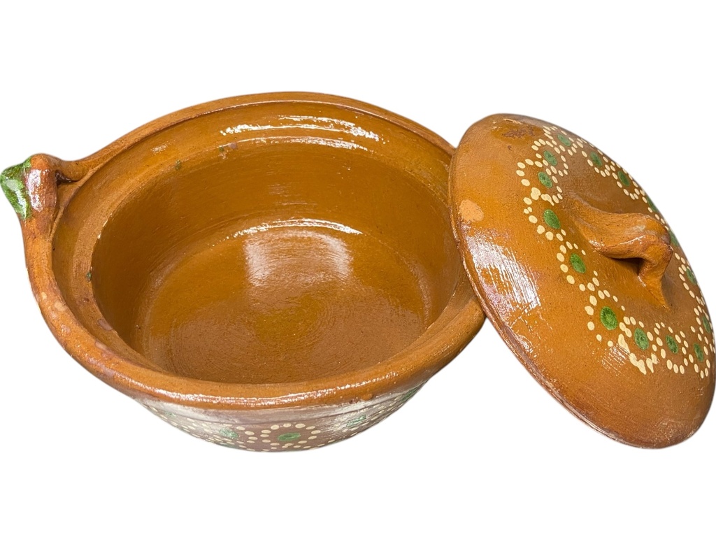 Cazuela de Barro C/Tapa Decorada