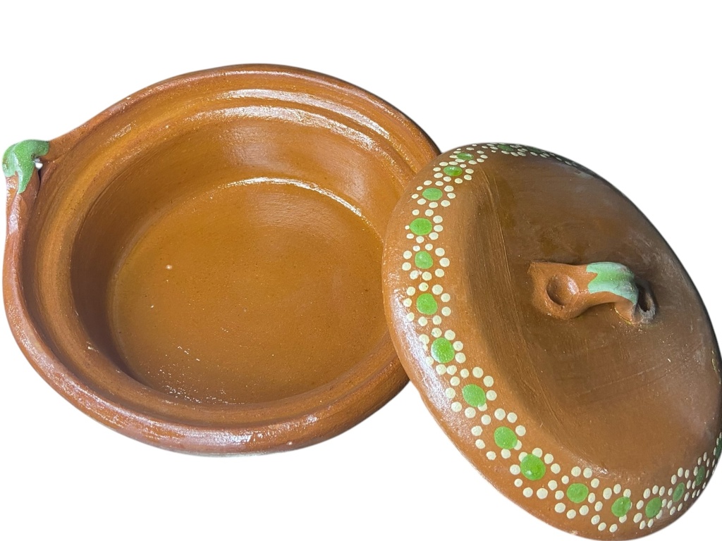 Cazuela de Barro C/Tapa Decorada