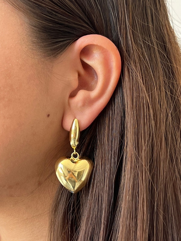 Aretes Corazón Colgante 