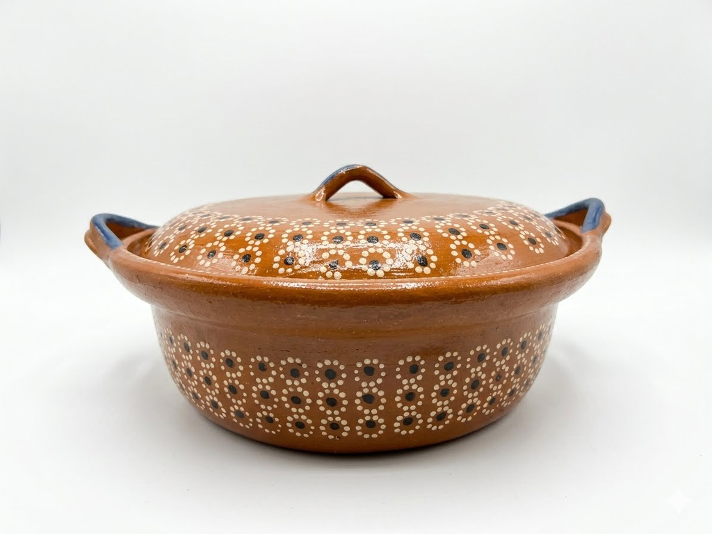 Cazuela de Barro C/Tapa Decorada