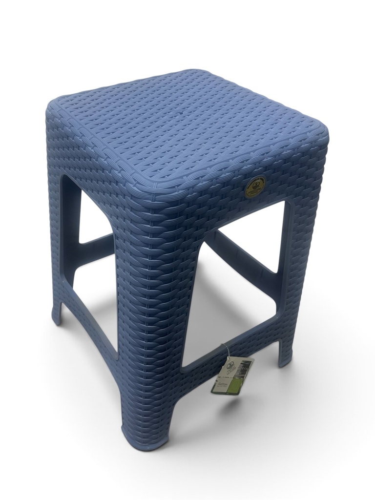 Banco Rattan Cuadrado Original Azul