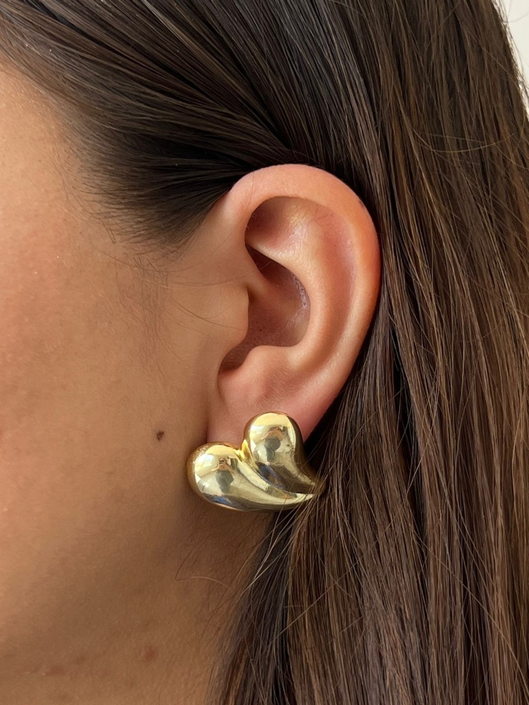 Aretes de Corazón Chunky