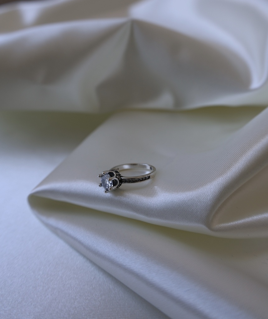 Anillo Solitario Corona Zirconia Plata Italiana .925