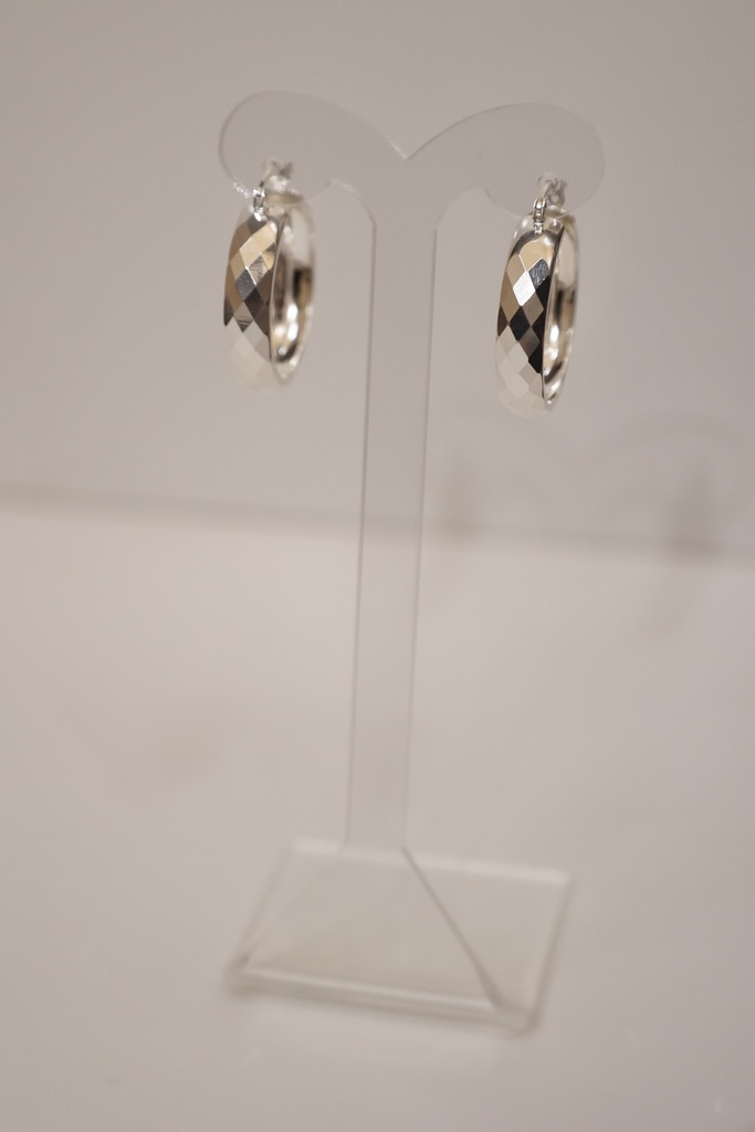 Arracada Chunky Diamantada Plata 