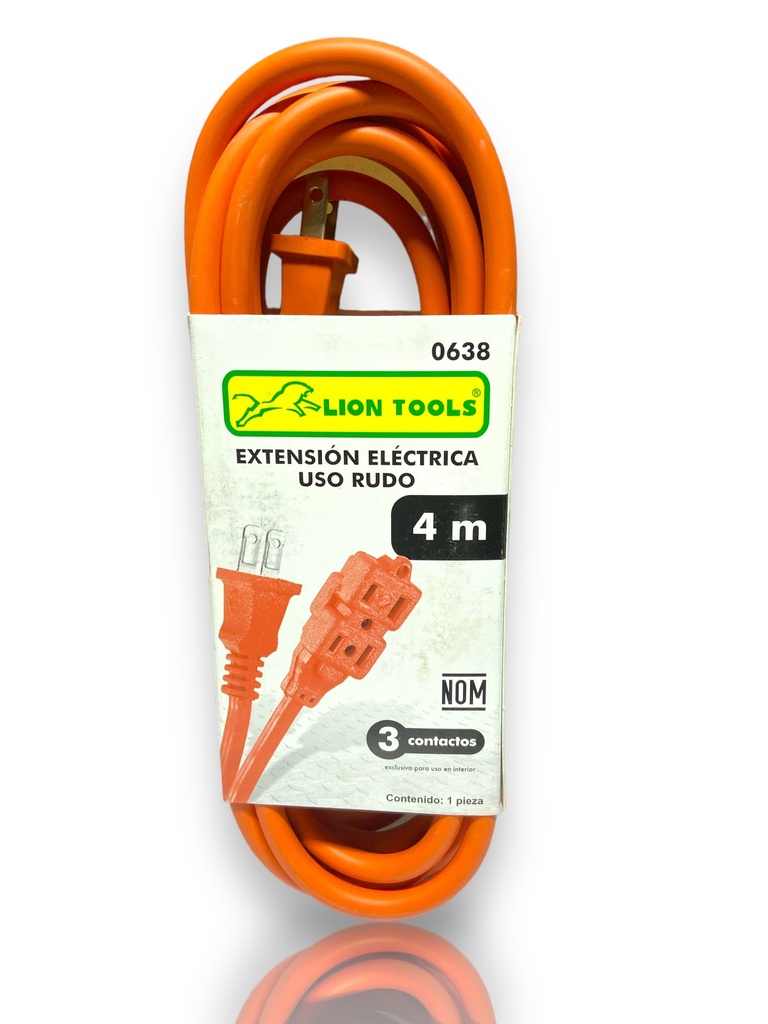 Extensión eléctrica uso rudo 4 mts
