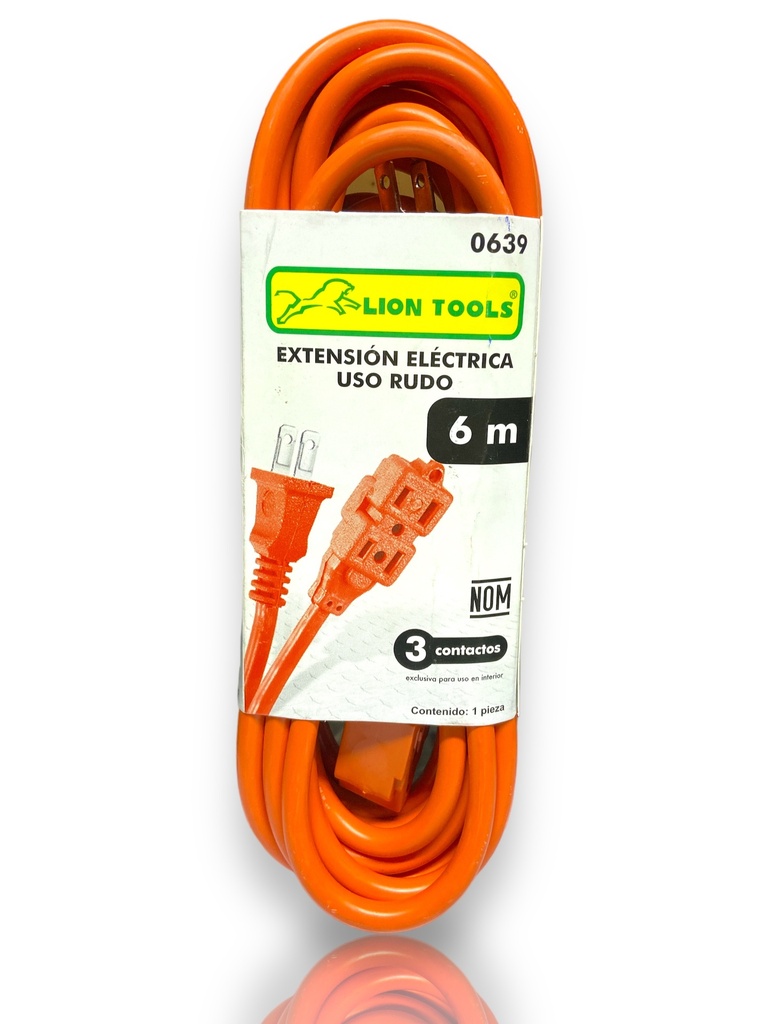 Extensión eléctrica uso rudo 6 mts