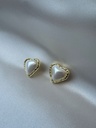 Aretes Perla en Corazón 