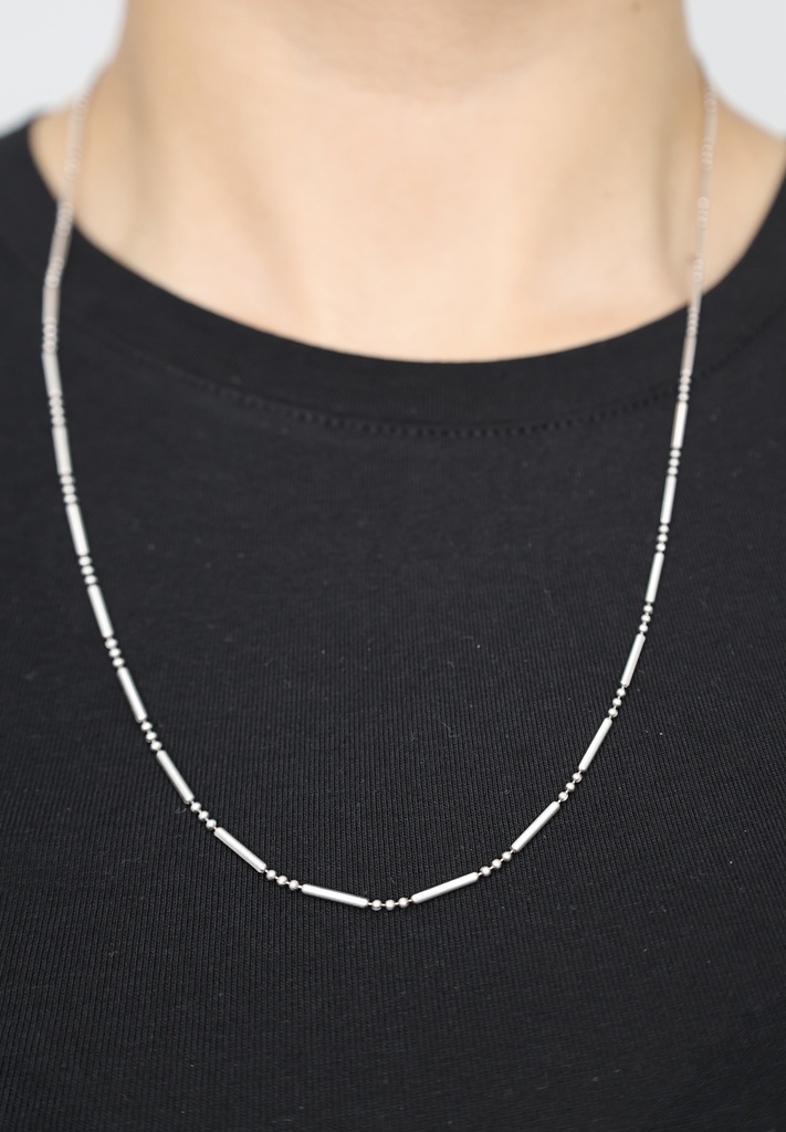 Cadena Plata .925 Barra y Tres Bolitas 