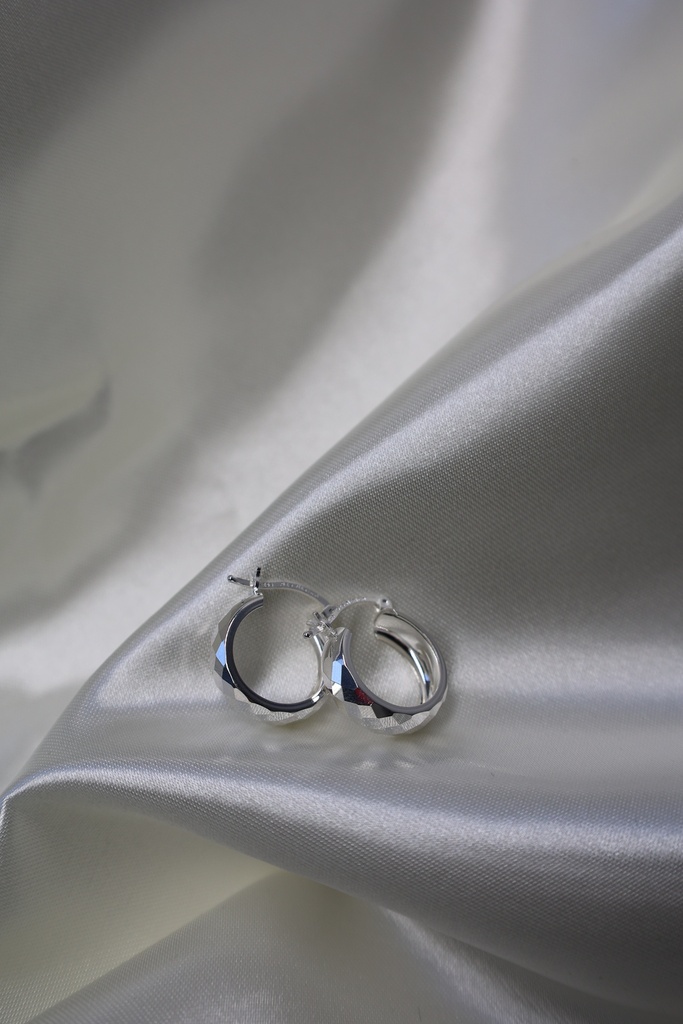 Arracada Chunky Diamantada Plata 