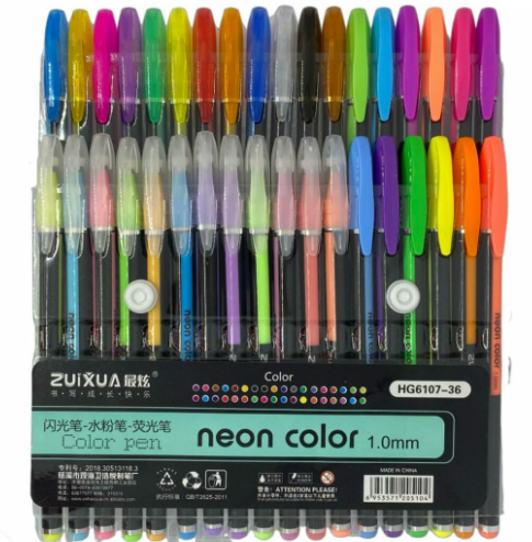 36 Plumas Neon Color