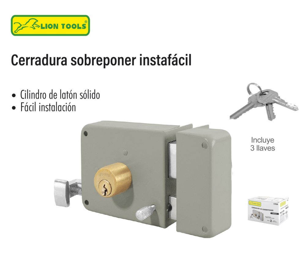 Cerradura de Sobreponer Lion Tools (Derecha)