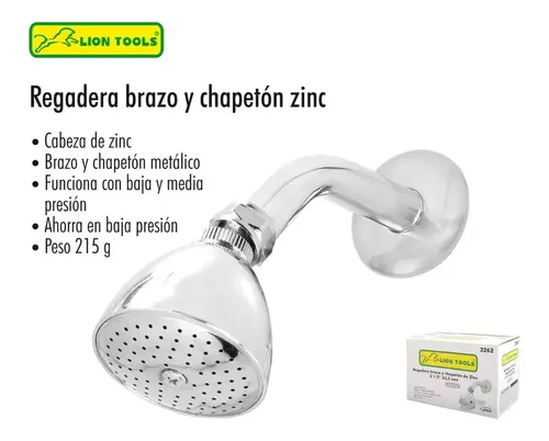 Regadera Brazo y Chapeton de Zic 2 1/2" 63,5mm lion tools