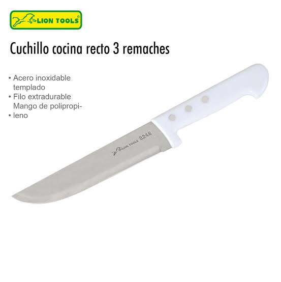 Cuchillo Cocina RECTO 3 Remaches Lion tools