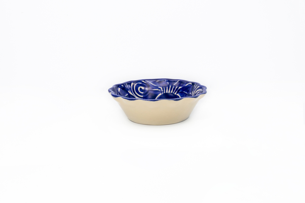Plato Ceramica FLOR AZUL