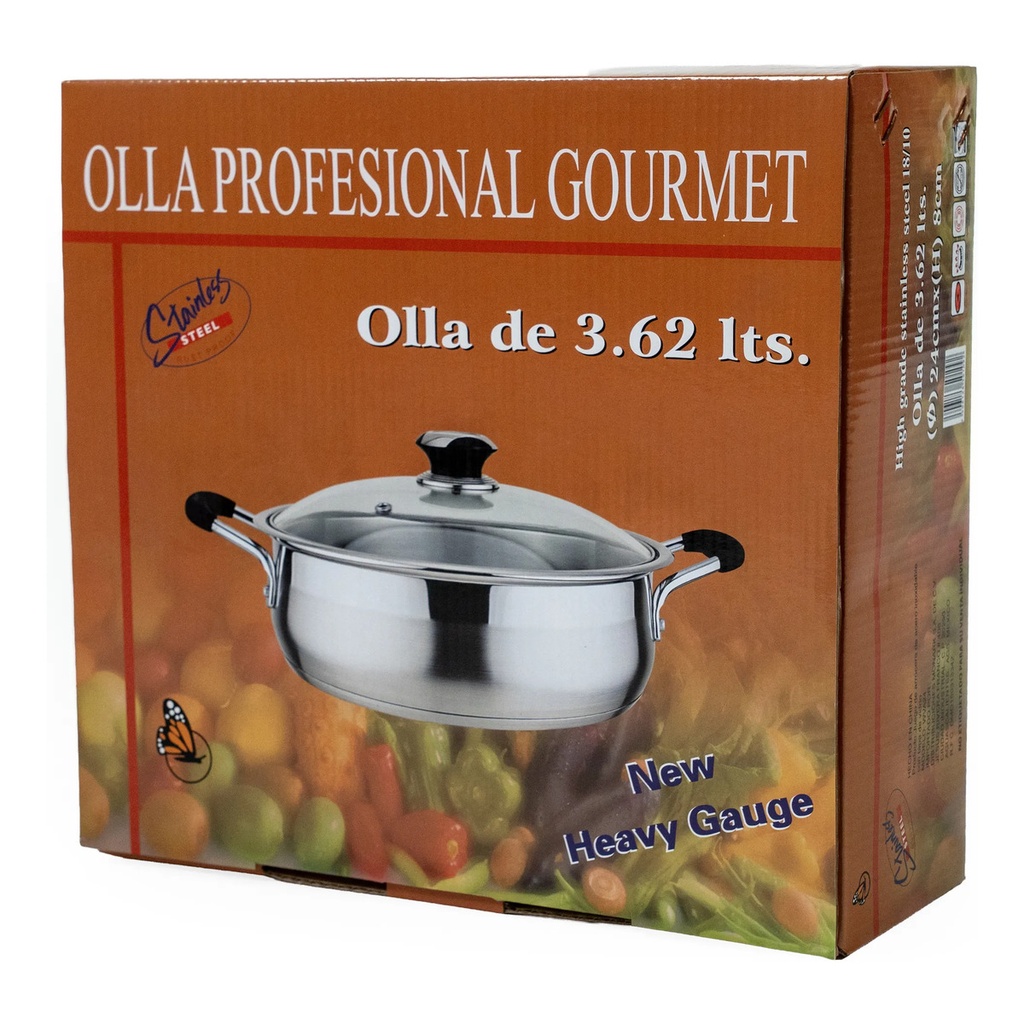 Arrocera Acero Inoxidable Gourmet 24cm