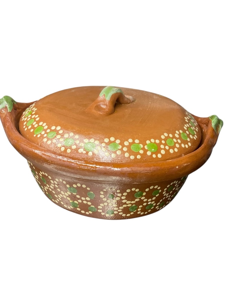 Cazuela de Barro C/Tapa Decorada