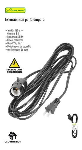 [0822] Extencion con Portalampara Lion Tools
