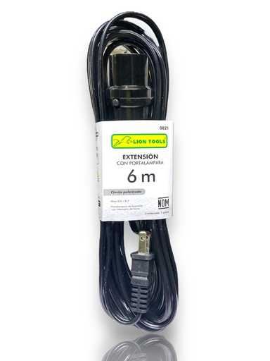 [0821] Extencion con Portalampra 6m Lion Tools
