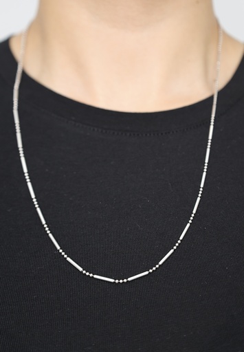 Cadena Plata .925 Barra y Tres Bolitas 