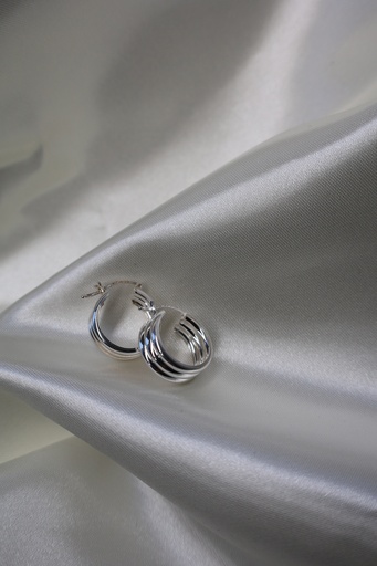 Arracada Chunky Lineas Plata