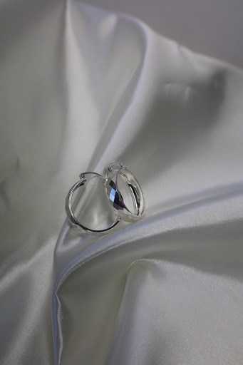 Arracada Chunky Diamantada Plata 