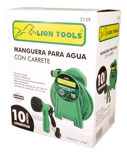 [3139] Manguera para Agua c/Carrete Lion Tools