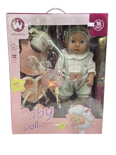 [W16T-05C] Muñeca 16" Con Accesorios
