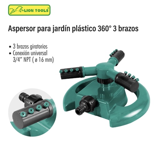 [1896] Aspersor Para Jardin Plastico Lion Tools