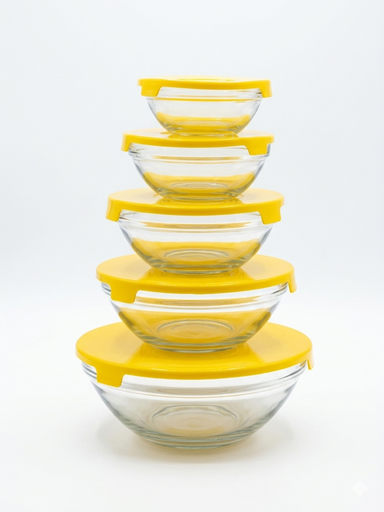 [GLASS BOWL SET] Juegi Recipientes de vidrio 5cm