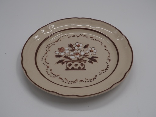 [TRINCHE Flor de Otoño Cafe Y-89] Plato Extendido de Ceramica Santa Anita 