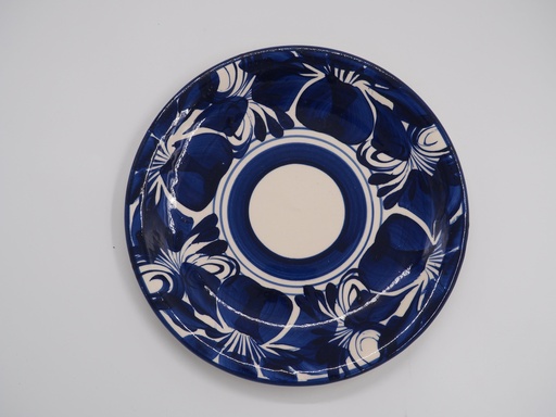 [Floreado Azul ] Plato Pastelero de Cerámica