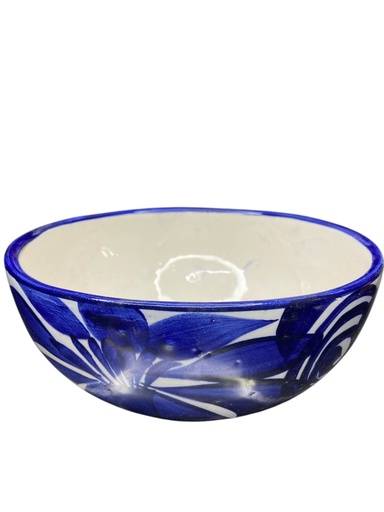 [Floreado Azul] Plato Tazón de Cerámica Grande