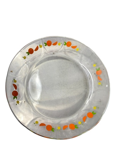 [NARANJAS / 0778-FW6] Plato de Vidrio Crisa